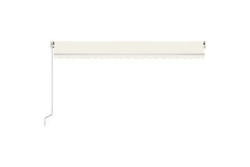 markise m. LED-lys 500x300 cm manuel betjening cremefarvet - Creme - Havemøbler - Solafskærmning - Markiser - Balkonmarkise