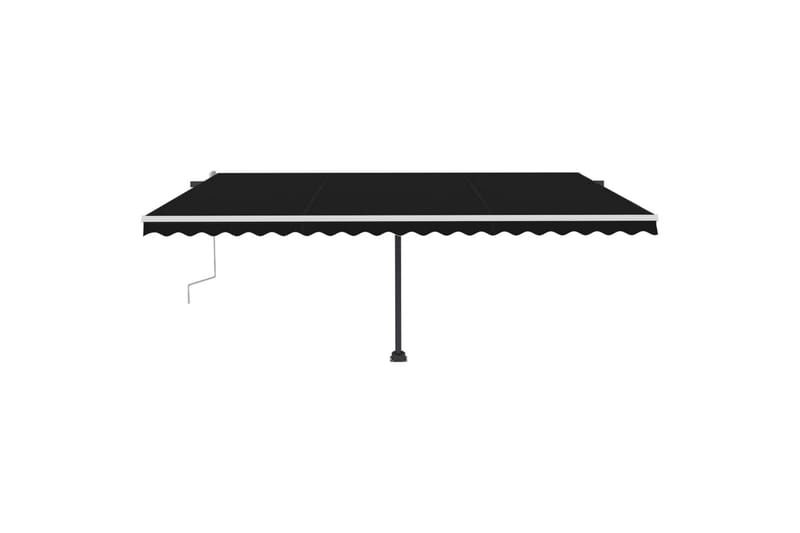 markise m. LED-lys 500x350 cm manuel betjening - Antracit - Havemøbler - Solafskærmning - Markiser - Balkonmarkise