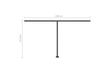 markise m. LED-lys 500x350 cm manuel betjening gul og hvid - Gul - Havemøbler - Solafskærmning - Markiser - Balkonmarkise