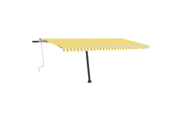 markise m. LED-lys 500x350 cm manuel betjening gul og hvid - Gul - Havemøbler - Solafskærmning - Markiser - Balkonmarkise