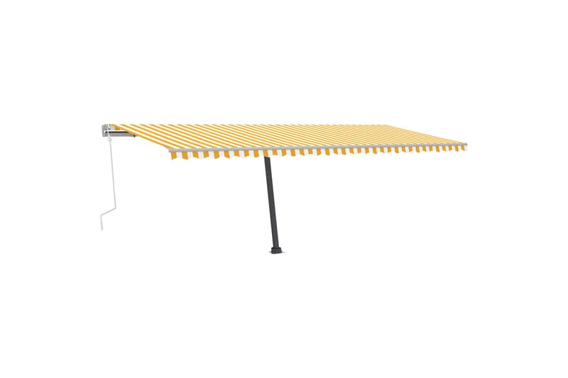 markise m. LED-lys 600x350 cm manuel betjening gul og hvid - Gul - Balkonmarkise - Markiser - Terrassemarkise