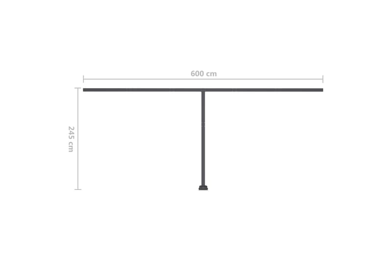 markise m. LED-lys 600x350 cm manuel - Creme - Havemøbler - Solafskærmning - Markiser - Balkonmarkise