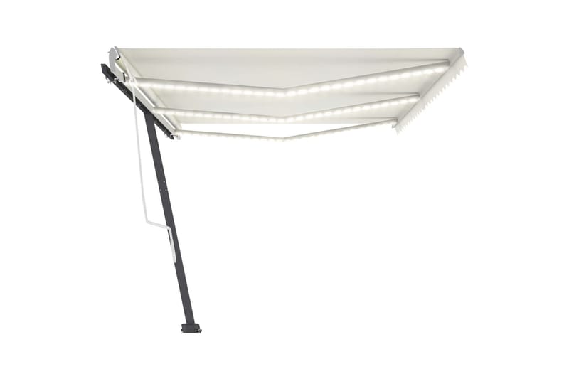 markise m. LED-lys 600x350 cm manuel - Creme - Havemøbler - Solafskærmning - Markiser - Balkonmarkise