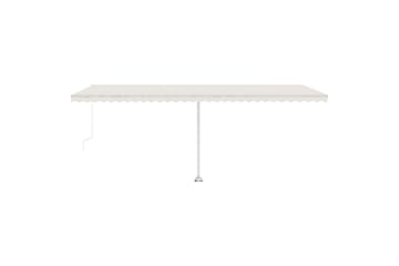 markise m. LED-lys 600x350 cm manuel cremefarvet - Creme - Havemøbler - Solafskærmning - Markiser - Balkonmarkise