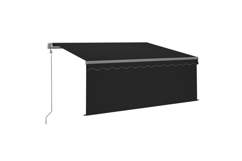 markise m. rullegardin + LED + vindsensor 3x2,5 m auto - Antracit - Havemøbler - Solafskærmning - Markiser - Vinduesmarkise