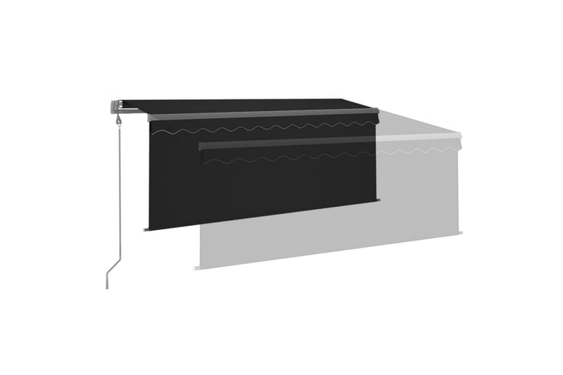 markise m. rullegardin + LED + vindsensor 3x2,5 m auto - Antracit - Havemøbler - Solafskærmning - Markiser - Vinduesmarkise