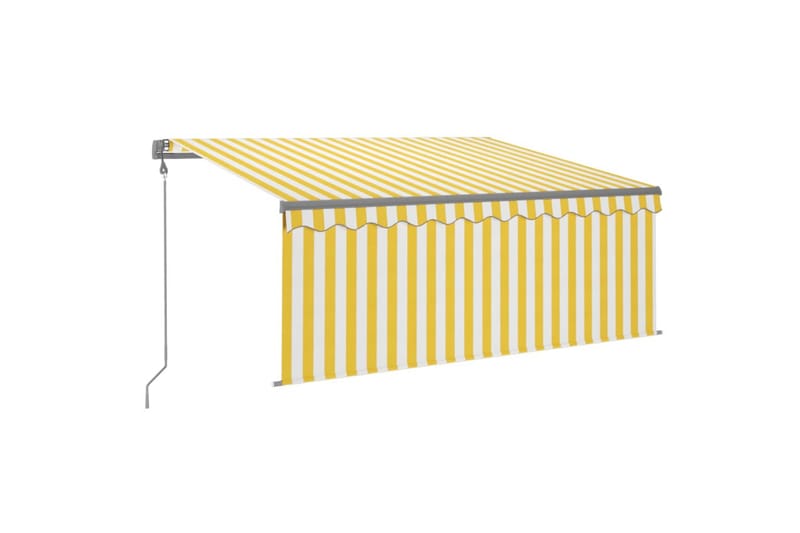 markise m. rullegardin + LED + vindsensor 3x2,5 m auto - Gul - Havemøbler - Solafskærmning - Markiser - Vinduesmarkise
