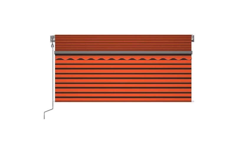 markise m. rullegardin + LED + vindsensor 3x2,5 m - Orange - Havemøbler - Solafskærmning - Markiser - Vinduesmarkise