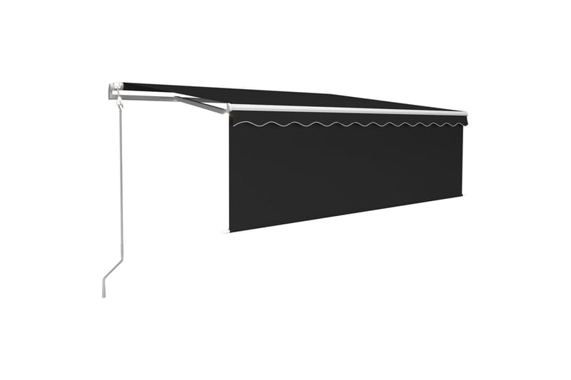 markise m. rullegardin + LED + vindsensor 4x3 m auto - Antracit - Havemøbler - Solafskærmning - Markiser - Vinduesmarkise