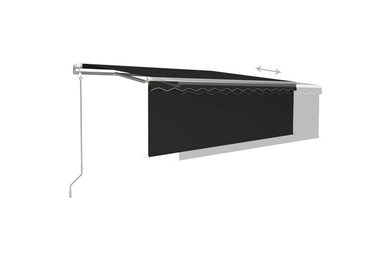 markise m. rullegardin + LED + vindsensor 4x3 m auto - Antracit - Havemøbler - Solafskærmning - Markiser - Vinduesmarkise