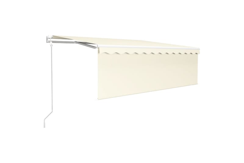 markise m. rullegardin + LED + vindsensor 4x3 m auto creme - Creme - Havemøbler - Solafskærmning - Markiser - Vinduesmarkise