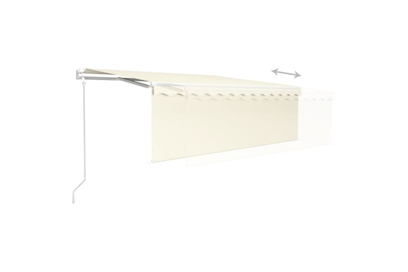 markise m. rullegardin + LED + vindsensor 4x3 m auto creme - Creme - Havemøbler - Solafskærmning - Markiser - Vinduesmarkise