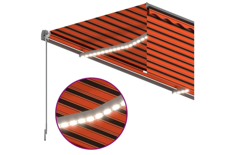 markise m. rullegardin + LED + vindsensor 4x3m auto - Orange - Vinduesmarkise - Markiser