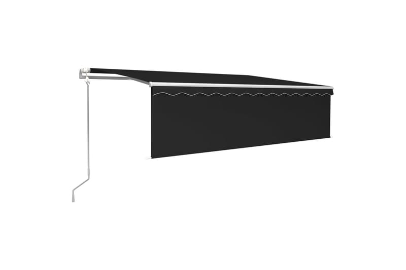 markise m. rullegardin + LED + vindsensor 5x3 m auto - Antracit - Havemøbler - Solafskærmning - Markiser - Vinduesmarkise