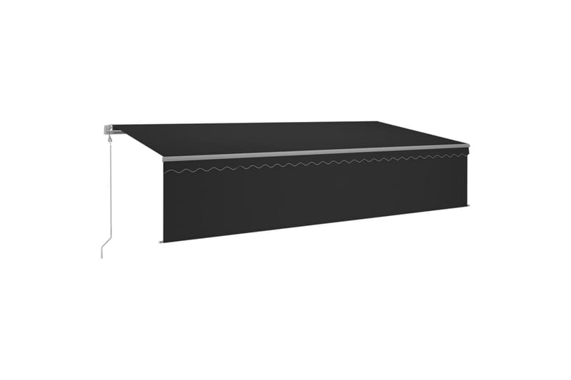 markise m. rullegardin + LED + vindsensor 6x3 m auto - Antracit - Havemøbler - Solafskærmning - Markiser - Vinduesmarkise