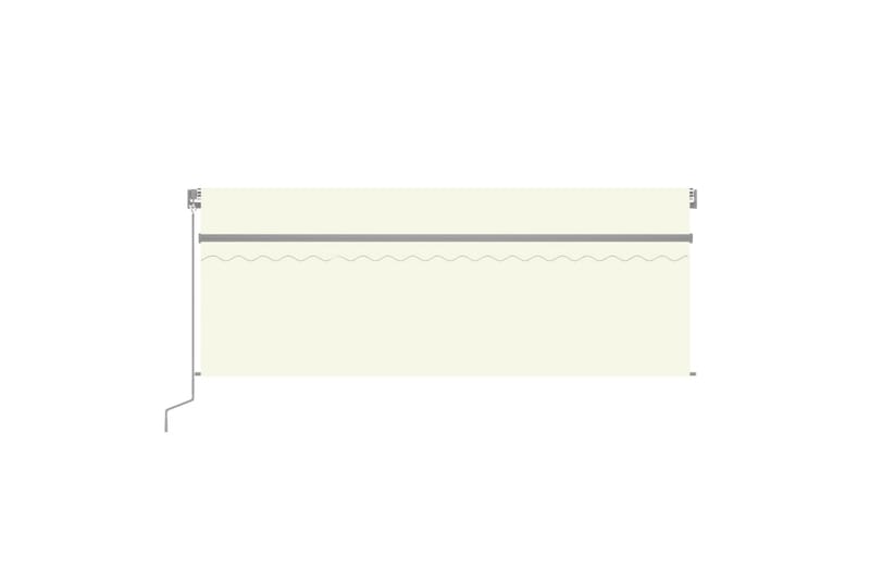 markise m. rullegardin + LED 4,5x3 m manuel cremefarvet - Creme - Havemøbler - Solafskærmning - Markiser - Vinduesmarkise