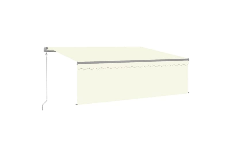 markise m. rullegardin + LED-lys + vindsensor 4x3 m auto - Creme - Havemøbler - Solafskærmning - Markiser - Vinduesmarkise