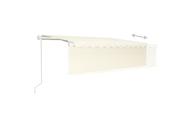 markise m. rullegardin + LED-lys + vindsensor 5x3 m auto - Creme - Havemøbler - Solafskærmning - Markiser - Vinduesmarkise