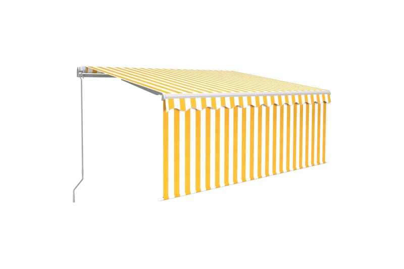 markise m. rullegardin + LED-lys 3x2,5 m manuel - Gul - Havemøbler - Solafskærmning - Markiser - Vinduesmarkise