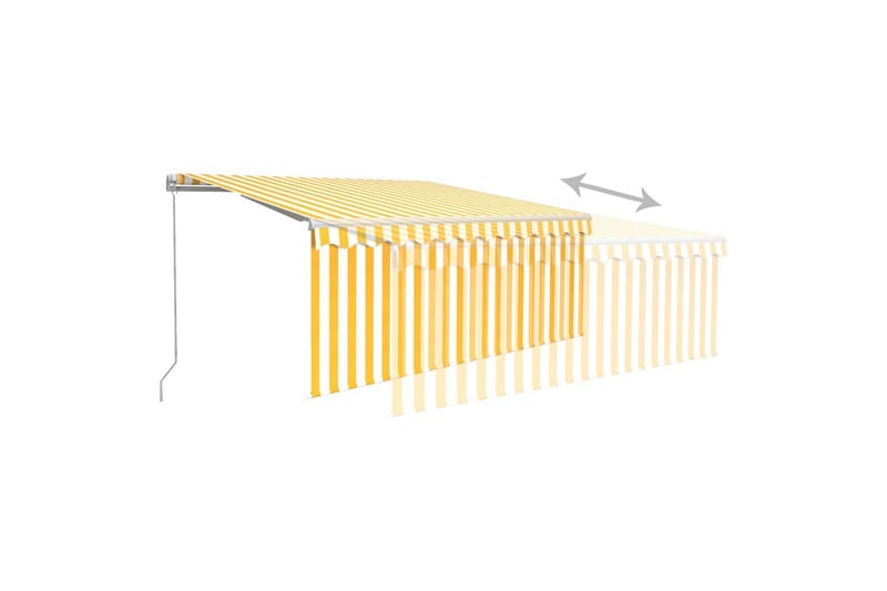 markise m. rullegardin + LED-lys 3x2,5 m manuel - Gul - Havemøbler - Solafskærmning - Markiser - Vinduesmarkise