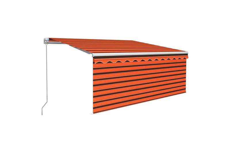 markise m. rullegardin + LED-lys 3x2,5 m manuel - Orange - Havemøbler - Solafskærmning - Markiser - Vinduesmarkise