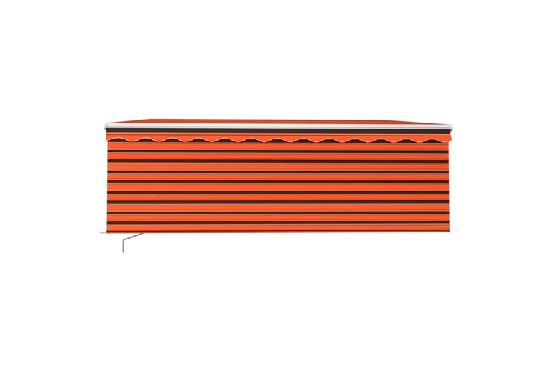 markise m. rullegardin + LED-lys 4x3 m manuel - Orange - Havemøbler - Solafskærmning - Markiser - Vinduesmarkise