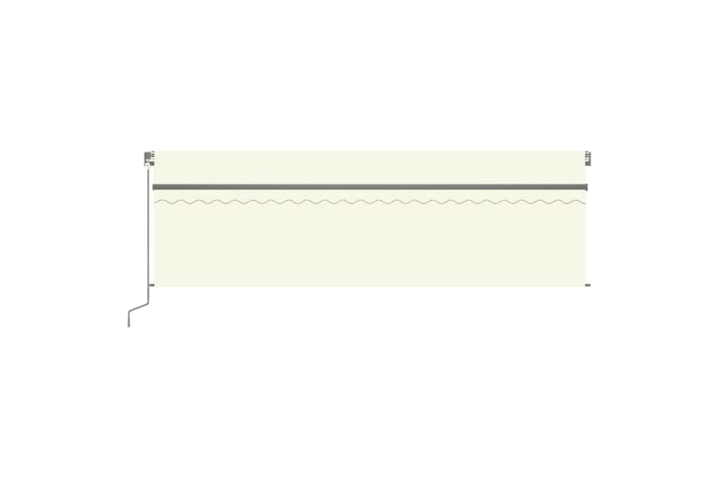 markise m. rullegardin + LED-lys 5x3 m manuel cremefarvet - Creme - Havemøbler - Solafskærmning - Markiser - Vinduesmarkise
