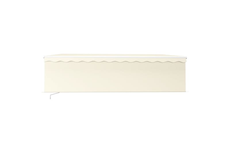 markise m. rullegardin + LED-lys 5x3 m manuel cremefarvet - Creme - Havemøbler - Solafskærmning - Markiser - Vinduesmarkise