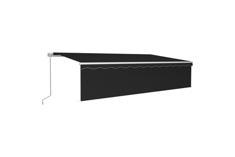 markise m. rullegardin + LED-lys 6x3 m manuel antracitgrå - Antracit - Havemøbler - Solafskærmning - Markiser - Vinduesmarkise