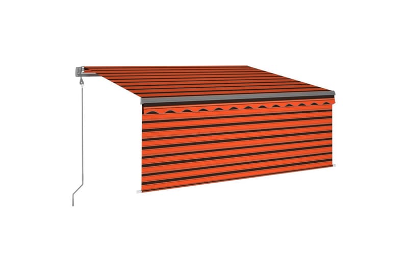 markise m. rullegardin 3x2,5 m automatisk orange og brun - Orange - Havemøbler - Solafskærmning - Markiser - Vinduesmarkise