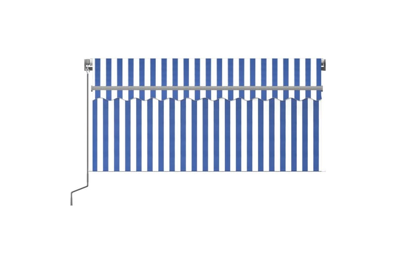 markise m. rullegardin 3x2,5 m manuel betjening blå og hvid - Blå - Vinduesmarkise - Markiser - Solbeskyttelse vindue