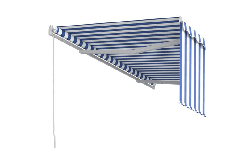 markise m. rullegardin 3x2,5 m manuel betjening blå og hvid - Blå - Vinduesmarkise - Markiser