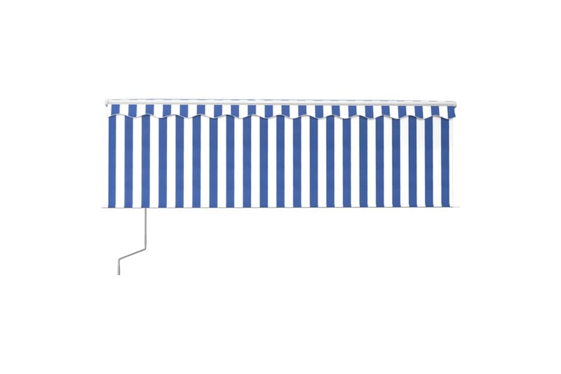markise m. rullegardin 4,5x3 m automatisk blå og hvid - Blå - Vinduesmarkise - Markiser