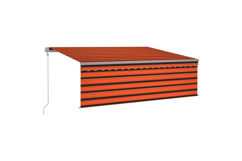 markise m. rullegardin 4,5x3 m automatisk orange og brun - Orange - Havemøbler - Solafskærmning - Markiser - Vinduesmarkise