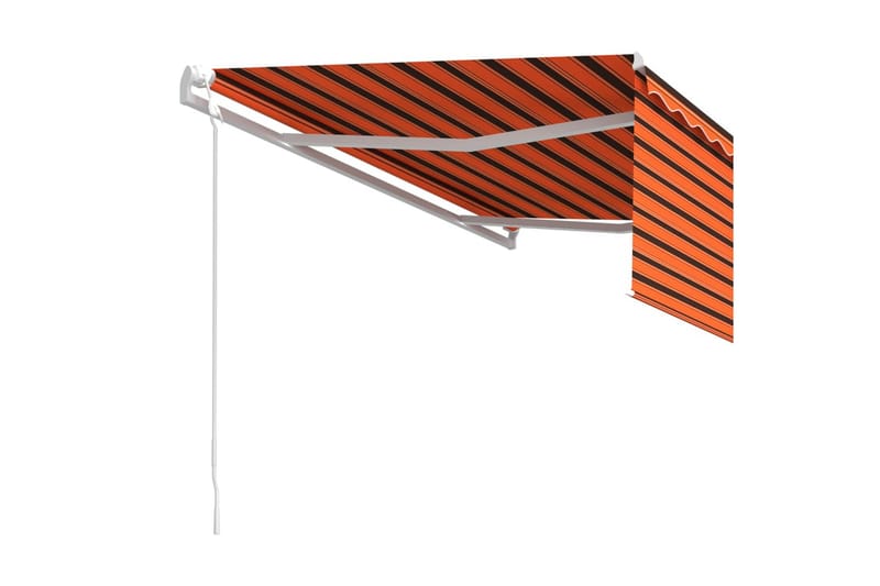 markise m. rullegardin 4x3 m automatisk orange + brun - Orange - Havemøbler - Solafskærmning - Markiser - Vinduesmarkise