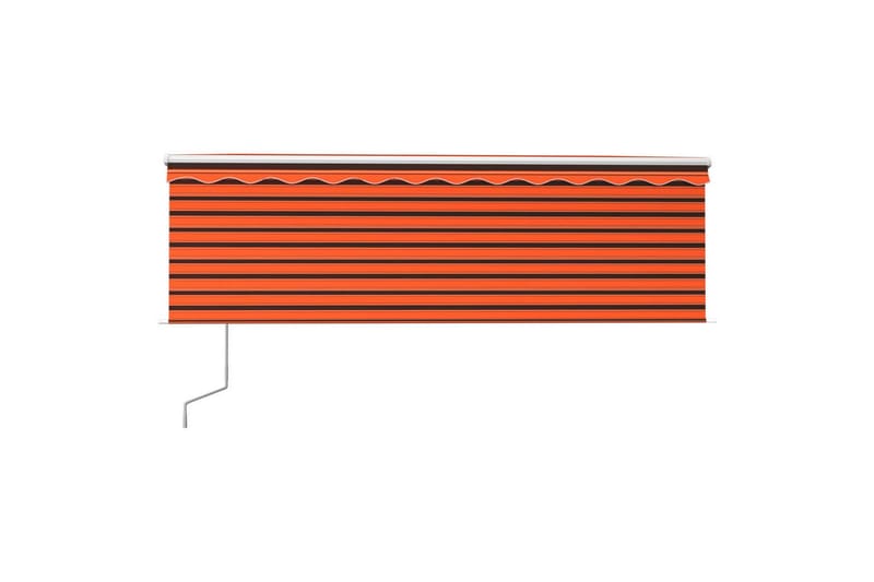 markise m. rullegardin 4x3 m automatisk orange + brun - Orange - Havemøbler - Solafskærmning - Markiser - Vinduesmarkise