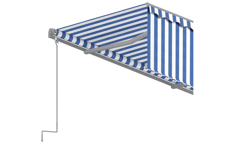 markise m. rullegardin 4x3 m manuel betjening blå + hvid - Blå - Vinduesmarkise - Markiser