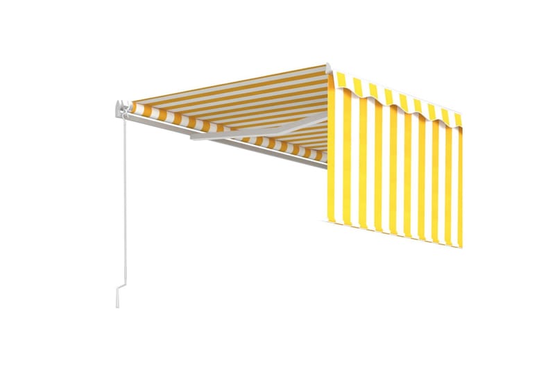 markise m. rullegardin 4x3 m manuel betjening gul + hvid - Gul - Vinduesmarkise - Markiser - Solbeskyttelse vindue