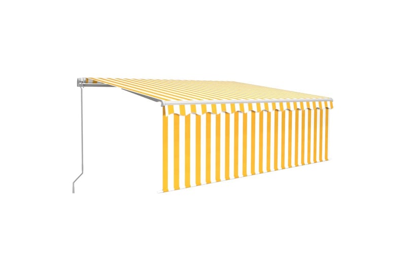markise m. rullegardin 4x3 m manuel betjening gul + hvid - Gul - Vinduesmarkise - Markiser - Solbeskyttelse vindue