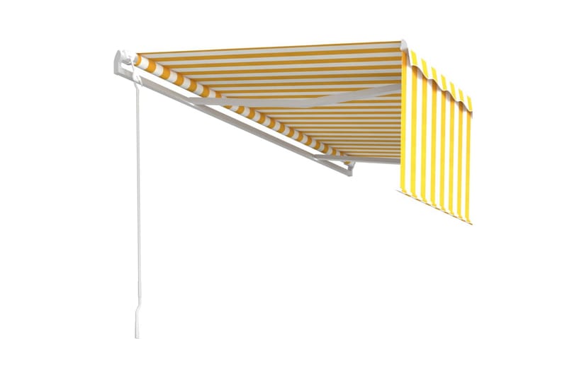 markise m. rullegardin 5x3 m automatisk gul og hvid - Gul - Vinduesmarkise - Markiser