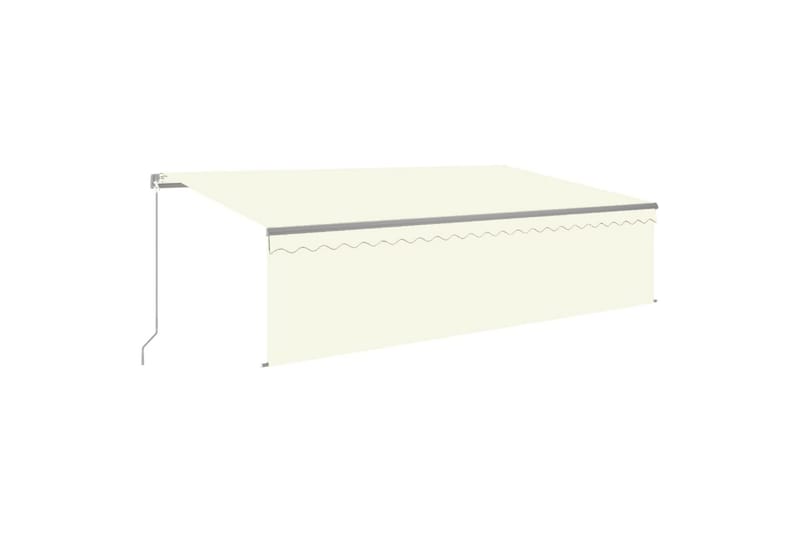 markise m. rullegardin 5x3 m manuel betjening cremefarvet - Creme - Havemøbler - Solafskærmning - Markiser - Vinduesmarkise