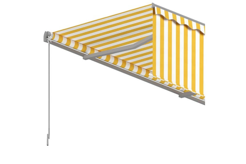 markise m. rullegardin 5x3 m manuel betjening gul og hvid - Gul - Vinduesmarkise - Markiser