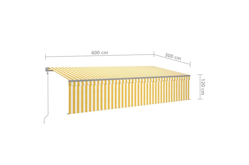 markise m. rullegardin 6x3 m automatisk betjening - Gul - Vinduesmarkise - Markiser