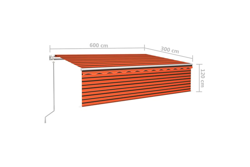 markise m. rullegardin 6x3 m automatisk betjening - Orange - Vinduesmarkise - Markiser - Solbeskyttelse vindue
