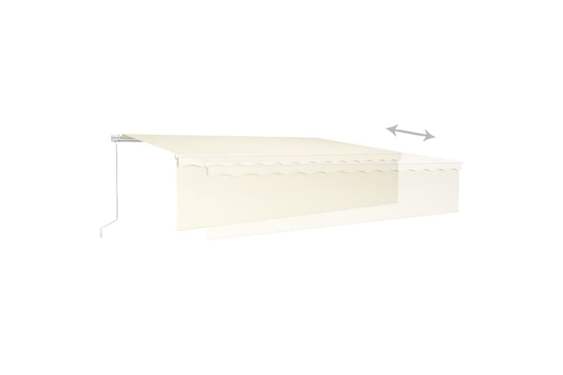 markise m. rullegardin 6x3 m manuel betjening cremefarvet - Creme - Havemøbler - Solafskærmning - Markiser - Vinduesmarkise