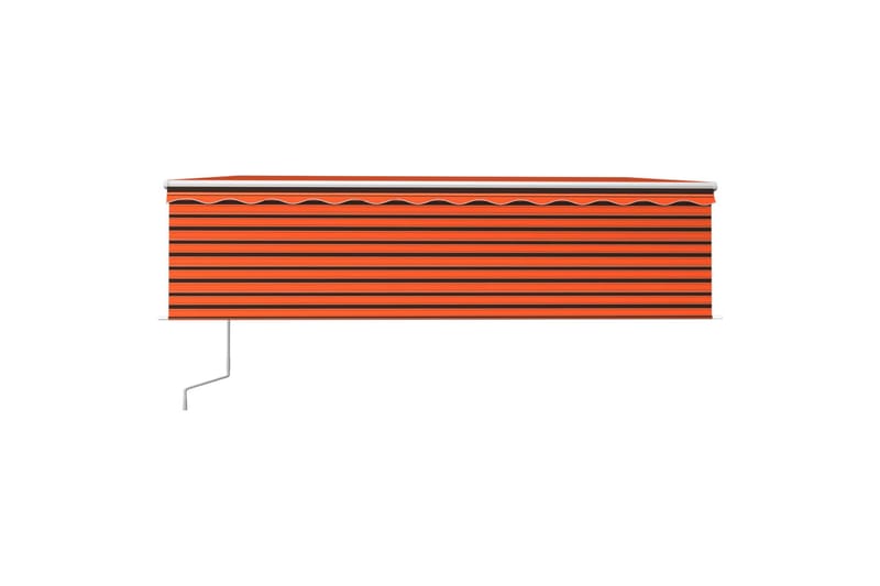 markise m. rullegardin+LED+vindsensor 5x3 m auto - Orange - Vinduesmarkise - Markiser