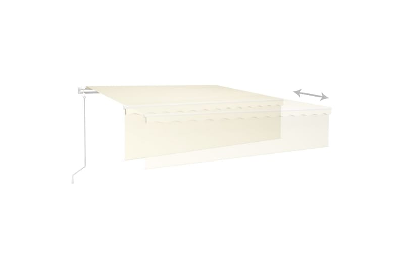 markise m. rullegardin+LED+vindsensor 6x3 m auto - Creme - Havemøbler - Solafskærmning - Markiser - Vinduesmarkise