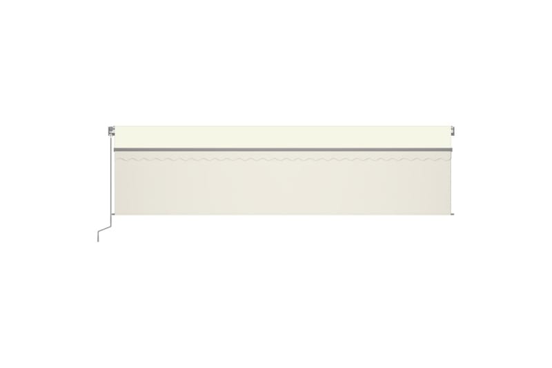 markise m. rullegardin+LED+vindsensor 6x3 m auto cremefarvet - Creme - Havemøbler - Solafskærmning - Markiser - Vinduesmarkise