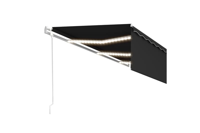 markise m. rullegardin+LED+vindsensor 6x3 m autogrå - Antracit - Havemøbler - Solafskærmning - Markiser - Vinduesmarkise