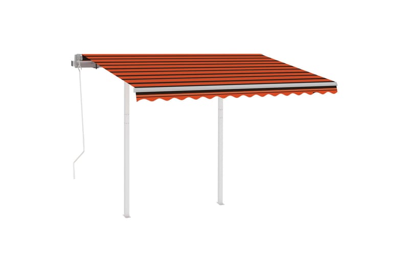 markise m. stolper 3x2,5 m automatisk betjening - Orange - Balkonmarkise - Markiser - Terrassemarkise